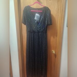 Black prettygarden short sleeve sparkle dress